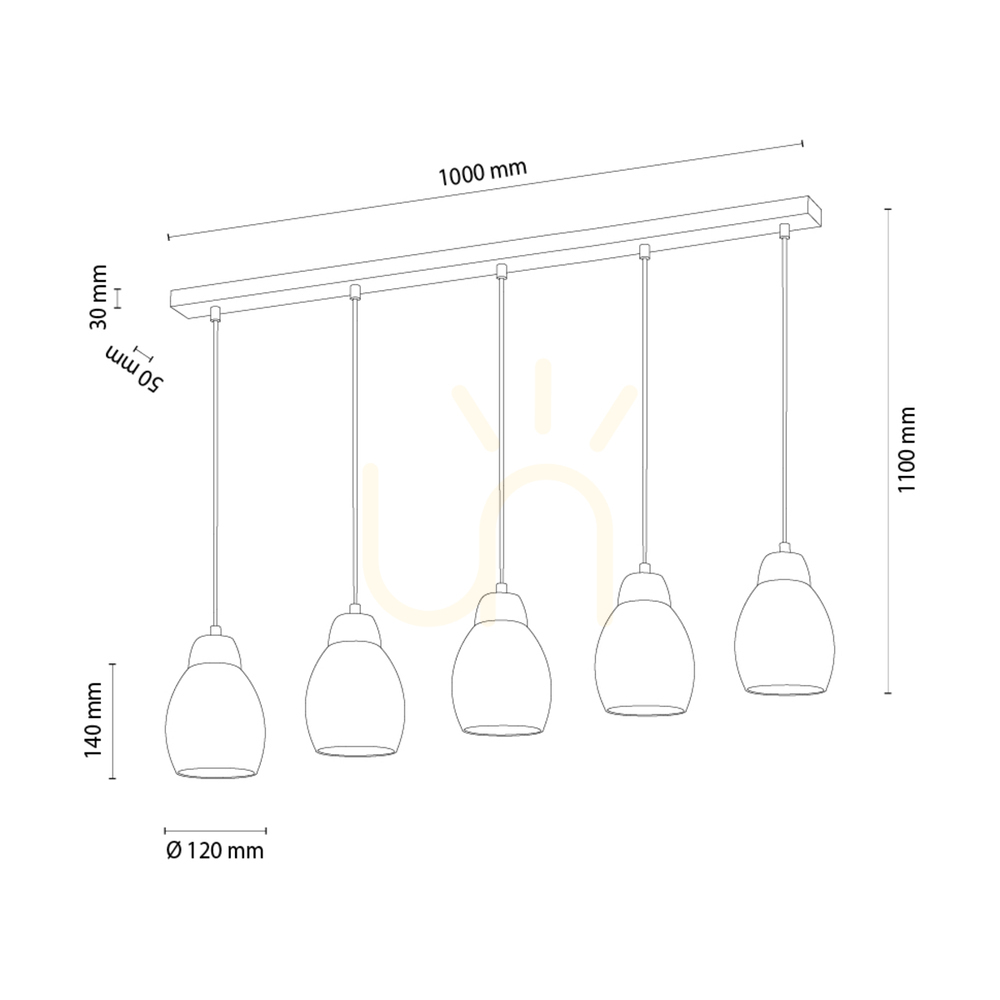 View Skaja Pendant Light, Oiled Oak, 5xE27, 100 cm Skaja Pendant Light, Oiled Oak, 5xE27, 100 cm