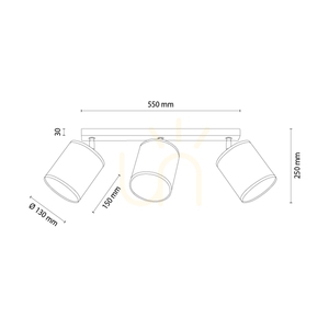 Canva Ceiling Light, Black, Beige Shade, 3xE27, 67 cm 1 Canva Ceiling Light, Black, Beige Shade, 3xE27, 67 cm small 1