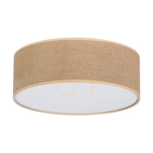 Check Canva Ceiling Light, White, Beige Shade, 3xE27, Ø38 cm