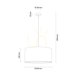 Canva Pendant Light, Black with Beige Shade, 1xE27, Ø50 cm small 1