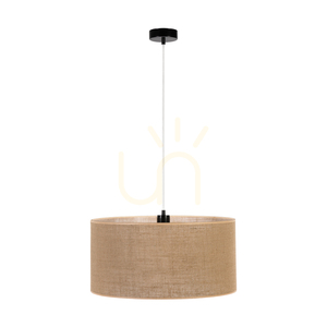Canva Pendant Light, Black with Beige Shade, 1xE27, Ø50 cm small 0