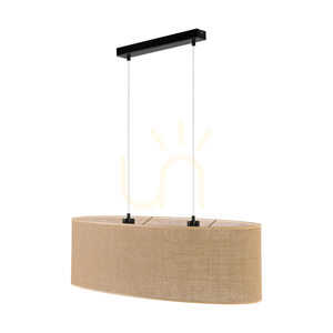 Canva Pendant Light, Black with Beige Shade, 2xE27, 80 cm 0 Canva Pendant Light, Black with Beige Shade, 2xE27, 80 cm small 0