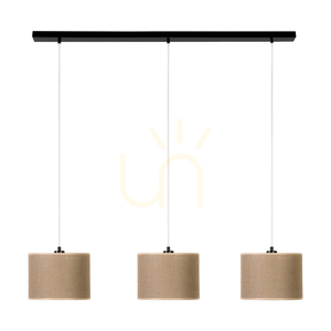 Canva Pendant Light, Black with Beige Shade, 3xE27, 100 cm 0 Canva Pendant Light, Black with Beige Shade, 3xE27, 100 cm small 0