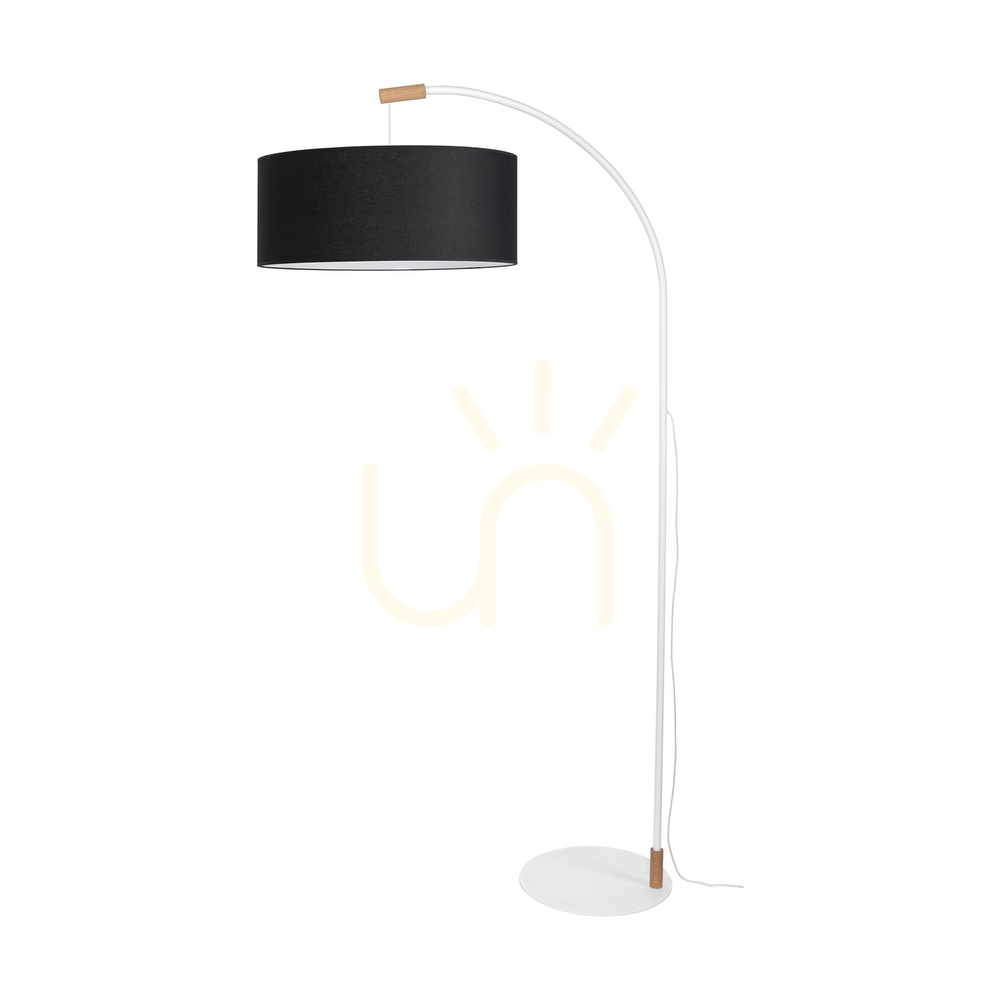 Check Brindille Floor Lamp, Oiled Oak/White, Black Lampshade, 1xE27, 94 cm Brindille Floor Lamp, Oiled Oak/White, Black Lampshade, 1xE27, 94 cm