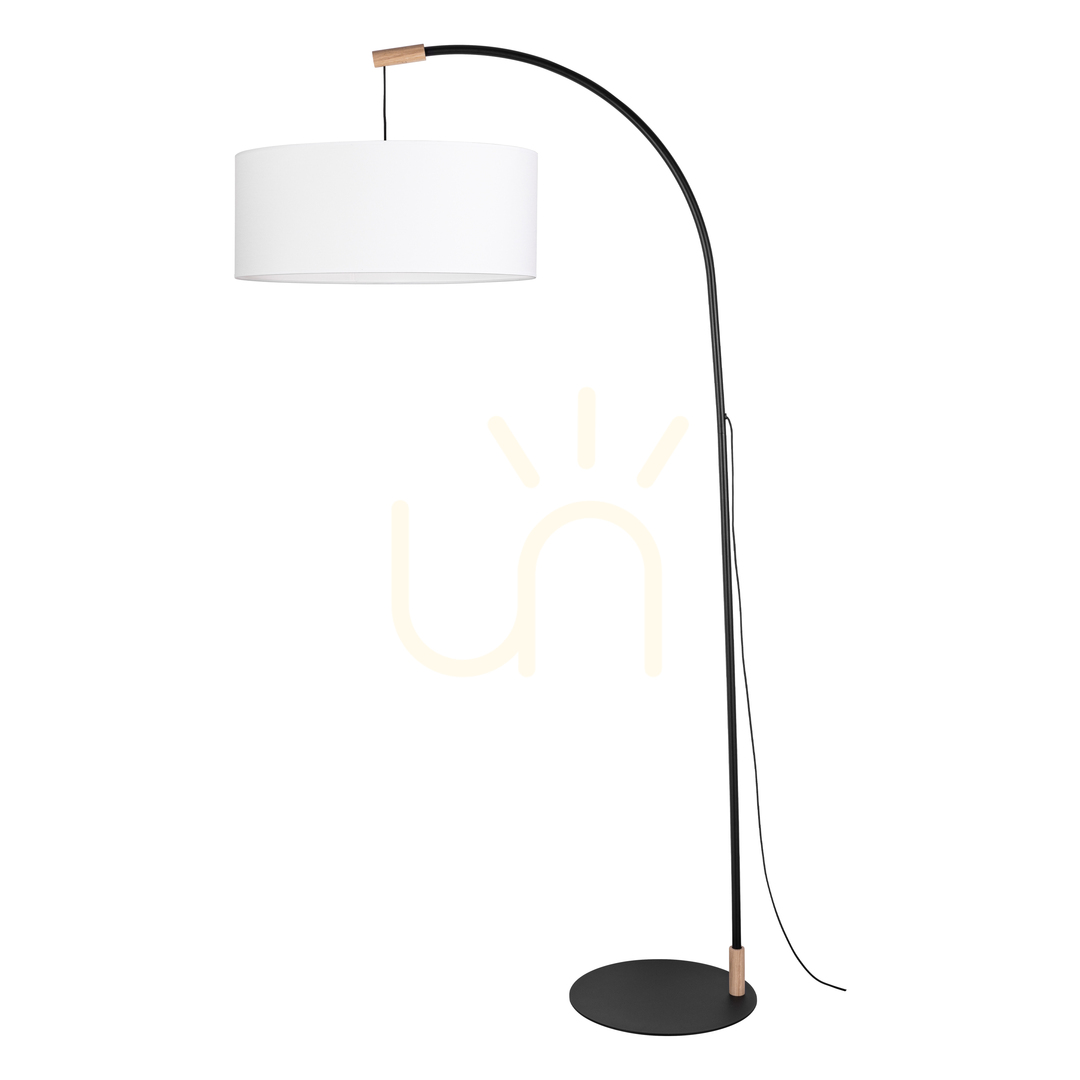 Check Brindille Floor Lamp, Oiled Oak/Black, White Lampshade, 1xE27, 94 cm Brindille Floor Lamp, Oiled Oak/Black, White Lampshade, 1xE27, 94 cm
