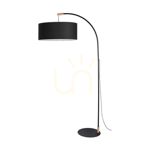 Brindille Floor Lamp, Oiled Oak/Black, Black Lampshade, 1xE27, 94 cm small 0