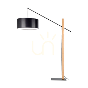 Savra Floor Lamp, Oiled Oak/Black, Black Lampshade, 1xE27, 160 cm 0 Savra Floor Lamp, Oiled Oak/Black, Black Lampshade, 1xE27, 160 cm small 0