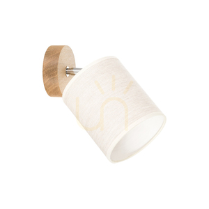 Dreva Wall Sconce, Oiled Oak, Beige Shade, 1xE27, 25 cm small 0