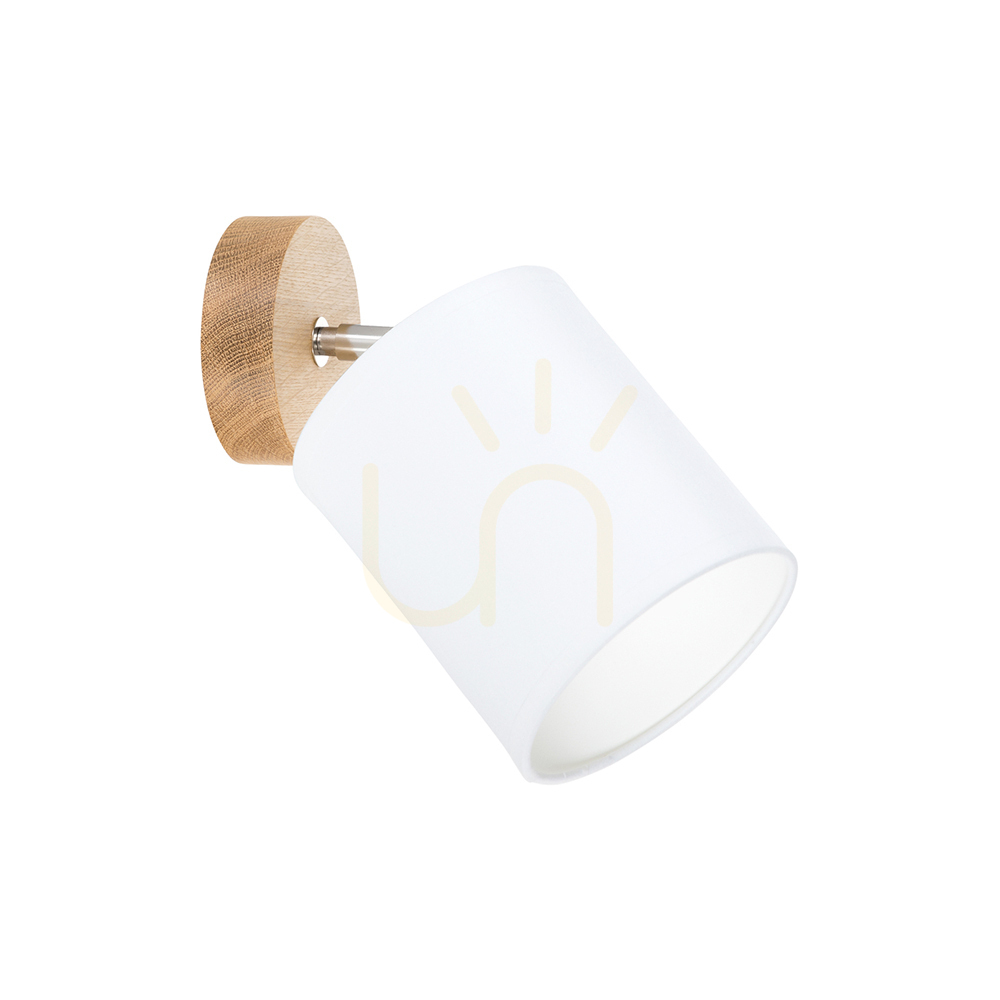 Check Dreva Wall Sconce, Oiled Oak, White Shade, 1xE27, 25 cm Dreva Wall Sconce, Oiled Oak, White Shade, 1xE27, 25 cm