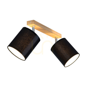 Dreva Ceiling Light, Oiled Oak, Black Shade, 2xE27, 52 cm 1 Dreva Ceiling Light, Oiled Oak, Black Shade, 2xE27, 52 cm small 1