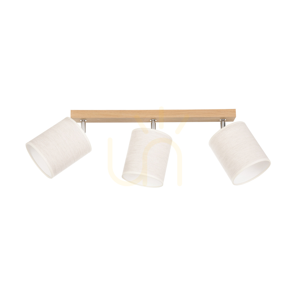 Check Dreva Ceiling Light, Oiled Oak, Beige Shade, 3xE27, 67 cm Dreva Ceiling Light, Oiled Oak, Beige Shade, 3xE27, 67 cm