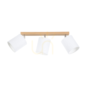 Dreva Ceiling Light, Oiled Oak, White Shade, 3xE27, 67 cm 0 Dreva Ceiling Light, Oiled Oak, White Shade, 3xE27, 67 cm small 0