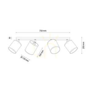 Dreva Ceiling Light, Oiled Oak, White Shade, 4xE27, 90 cm 1 Dreva Ceiling Light, Oiled Oak, White Shade, 4xE27, 90 cm small 1