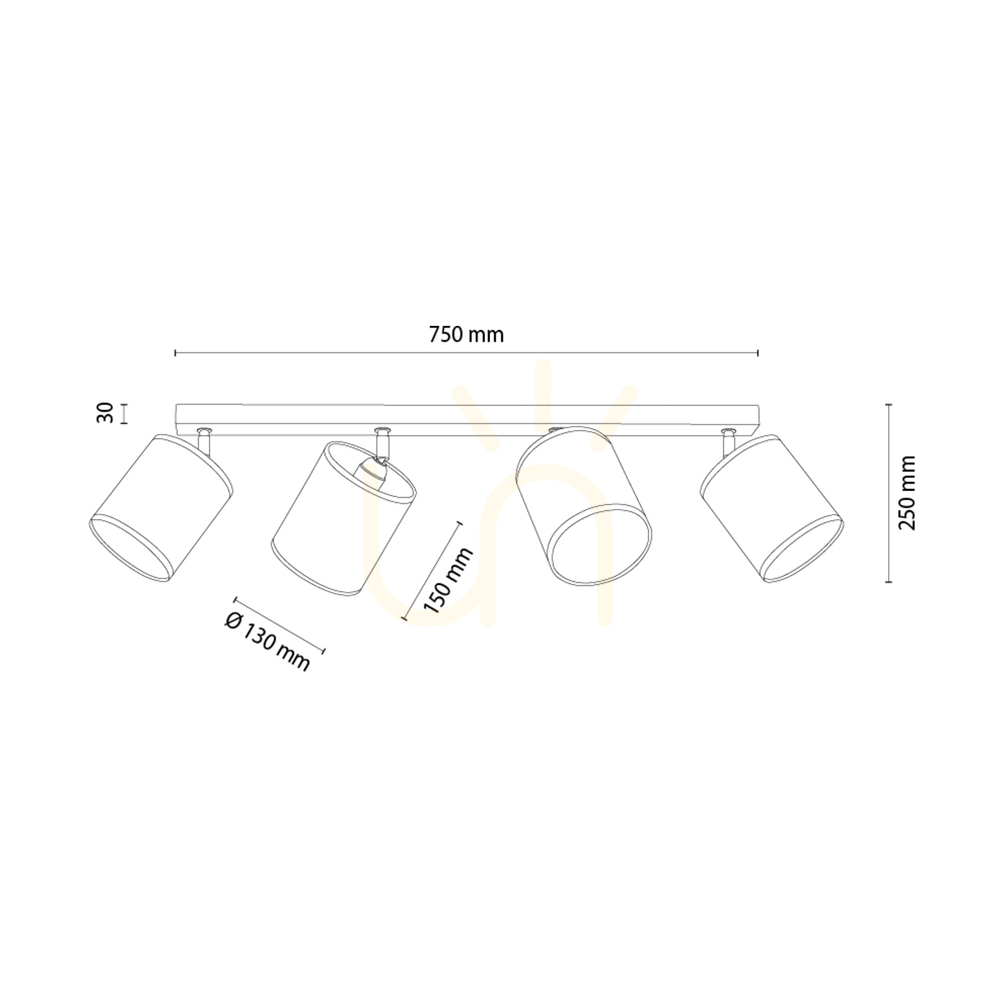 View Dreva Ceiling Light, Oiled Oak, White Shade, 4xE27, 90 cm Dreva Ceiling Light, Oiled Oak, White Shade, 4xE27, 90 cm