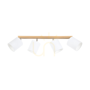 Dreva Ceiling Light, Oiled Oak, White Shade, 4xE27, 90 cm 0 Dreva Ceiling Light, Oiled Oak, White Shade, 4xE27, 90 cm small 0