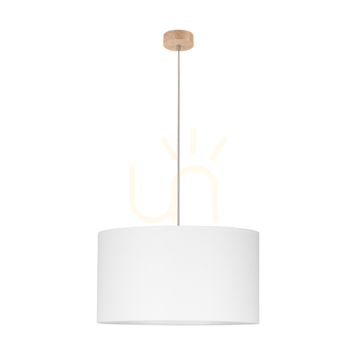 Check Dreva Pendant Light, Oiled Oak, White Shade, 1xE27, Ø50 cm