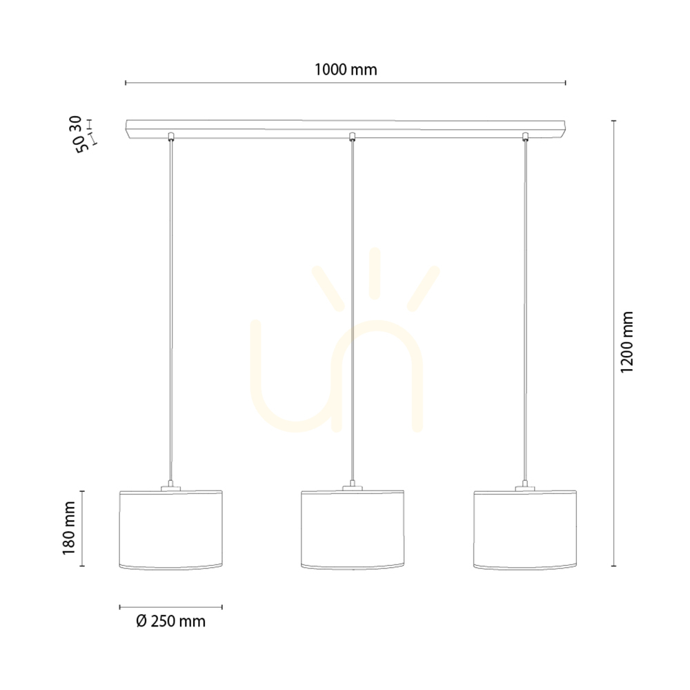 Preview Dreva Pendant Light, Oiled Oak, Beige Shade, 3xE27, 100 cm Dreva Pendant Light, Oiled Oak, Beige Shade, 3xE27, 100 cm