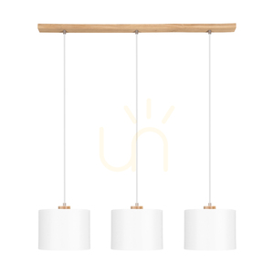 Dreva Pendant Light, Oiled Oak, White Shade, 3xE27, 100 cm 0 Dreva Pendant Light, Oiled Oak, White Shade, 3xE27, 100 cm small 0