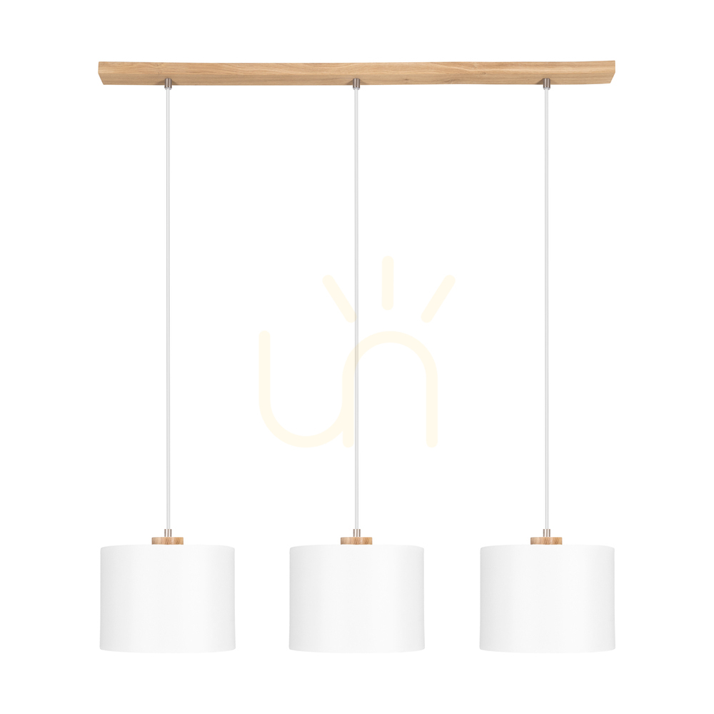 Check Dreva Pendant Light, Oiled Oak, White Shade, 3xE27, 100 cm Dreva Pendant Light, Oiled Oak, White Shade, 3xE27, 100 cm
