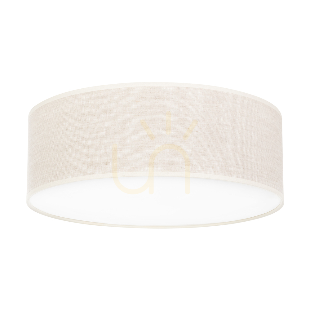 Ignis Ceiling Light, White, Beige Shade, 3xE27, Ø38 cm