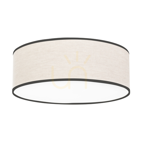 Check Ignis Ceiling Light, White, Beige-Black Shade, 3xE27, Ø38 cm