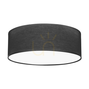 Ignis Ceiling Light, White, Black Shade, 3xE27, Ø38 cm 0 Ignis Ceiling Light, White, Black Shade, 3xE27, Ø38 cm small 0