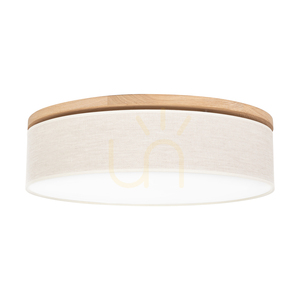 Ignis Ceiling Light, Oiled Oak, Beige Shade, 4xE27, Ø58 cm 0 Ignis Ceiling Light, Oiled Oak, Beige Shade, 4xE27, Ø58 cm small 0