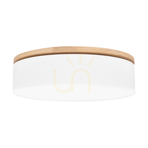 Ignis Ceiling Light, Oiled Oak, White Shade, 4xE27, Ø58 cm 0 Ignis Ceiling Light, Oiled Oak, White Shade, 4xE27, Ø58 cm small 0