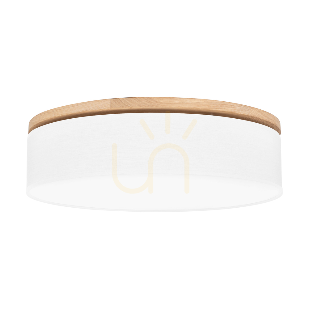 Check Ignis Ceiling Light, Oiled Oak, White Shade, 4xE27, Ø58 cm Ignis Ceiling Light, Oiled Oak, White Shade, 4xE27, Ø58 cm