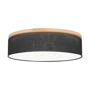 Ignis Ceiling Light, Oiled Oak, Black Shade, 4xE27, Ø58 cm 0 Ignis Ceiling Light, Oiled Oak, Black Shade, 4xE27, Ø58 cm small 0