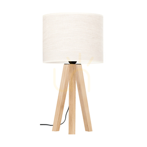 Solea Table Lamp, Oiled Oak, Beige Lampshade, 1xE27, Ø22 cm small 0