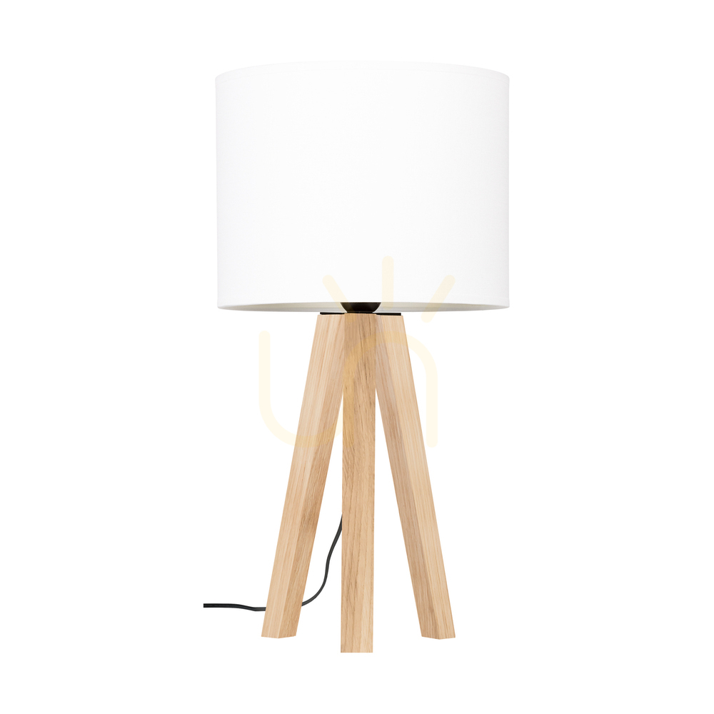Check Solea Table Lamp, Oiled Oak, White Lampshade, 1xE27, Ø22 cm Solea Table Lamp, Oiled Oak, White Lampshade, 1xE27, Ø22 cm