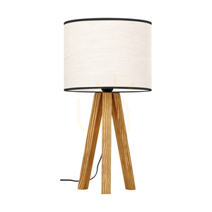 Solea Table Lamp, Brown with Beige-Black Lampshade, 1xE27, Ø22 cm small 0