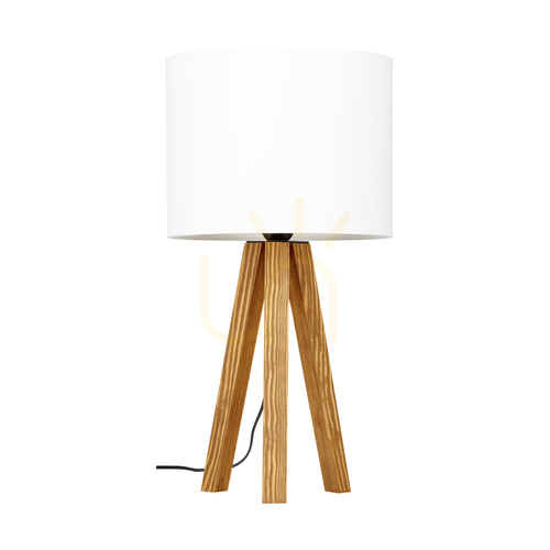 Check Solea Table Lamp, Brown, White Lampshade, 1xE27, Ø22 cm