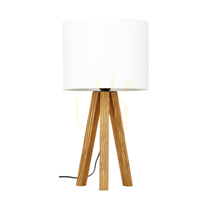 Solea Table Lamp, Brown, White Lampshade, 1xE27, Ø22 cm small 0