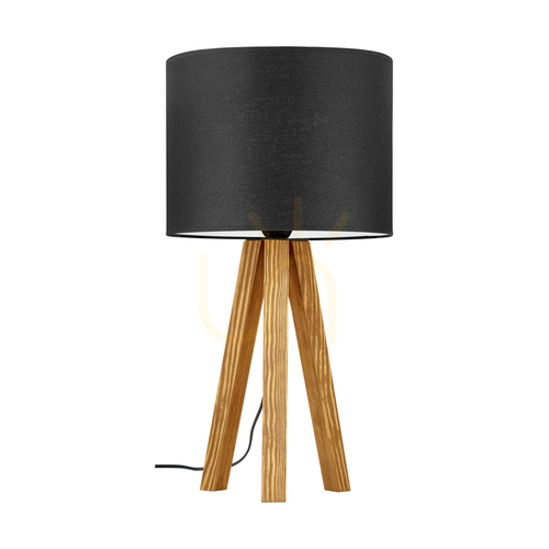 Check Solea Table Lamp, Brown, Black Lampshade, 1xE27, Ø22 cm