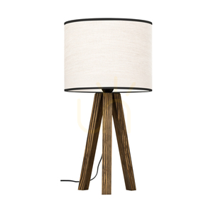 Solea Table Lamp, Walnut, Beige-Black Lampshade, 1xE27, Ø22 cm 0 Solea Table Lamp, Walnut, Beige-Black Lampshade, 1xE27, Ø22 cm small 0