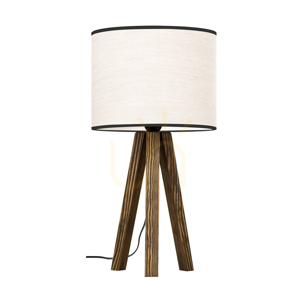Check Solea Table Lamp, Walnut, Beige-Black Lampshade, 1xE27, Ø22 cm Solea Table Lamp, Walnut, Beige-Black Lampshade, 1xE27, Ø22 cm