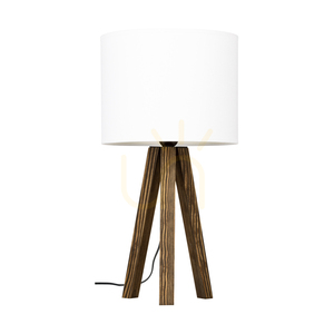 Solea Table Lamp, Walnut, White Lampshade, 1xE27, Ø22 cm small 0