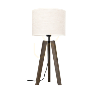 Solea Table Lamp, Walnut/Black with Beige Shade, 1xE27, Ø30 cm small 0