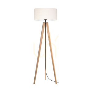 Solea Floor Lamp, Oiled Oak/Black, Beige Lampshade, 1xE27, Ø50 cm 0 Solea Floor Lamp, Oiled Oak/Black, Beige Lampshade, 1xE27, Ø50 cm small 0