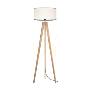 Solea Floor Lamp, Oiled Oak/Black, Beige-Black Lampshade, 1xE27, Ø50 cm 0 Solea Floor Lamp, Oiled Oak/Black, Beige-Black Lampshade, 1xE27, Ø50 cm small 0