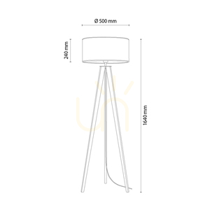 Solea Floor Lamp, Brown/Black, White Lampshade, 1xE27, Ø50 cm small 2