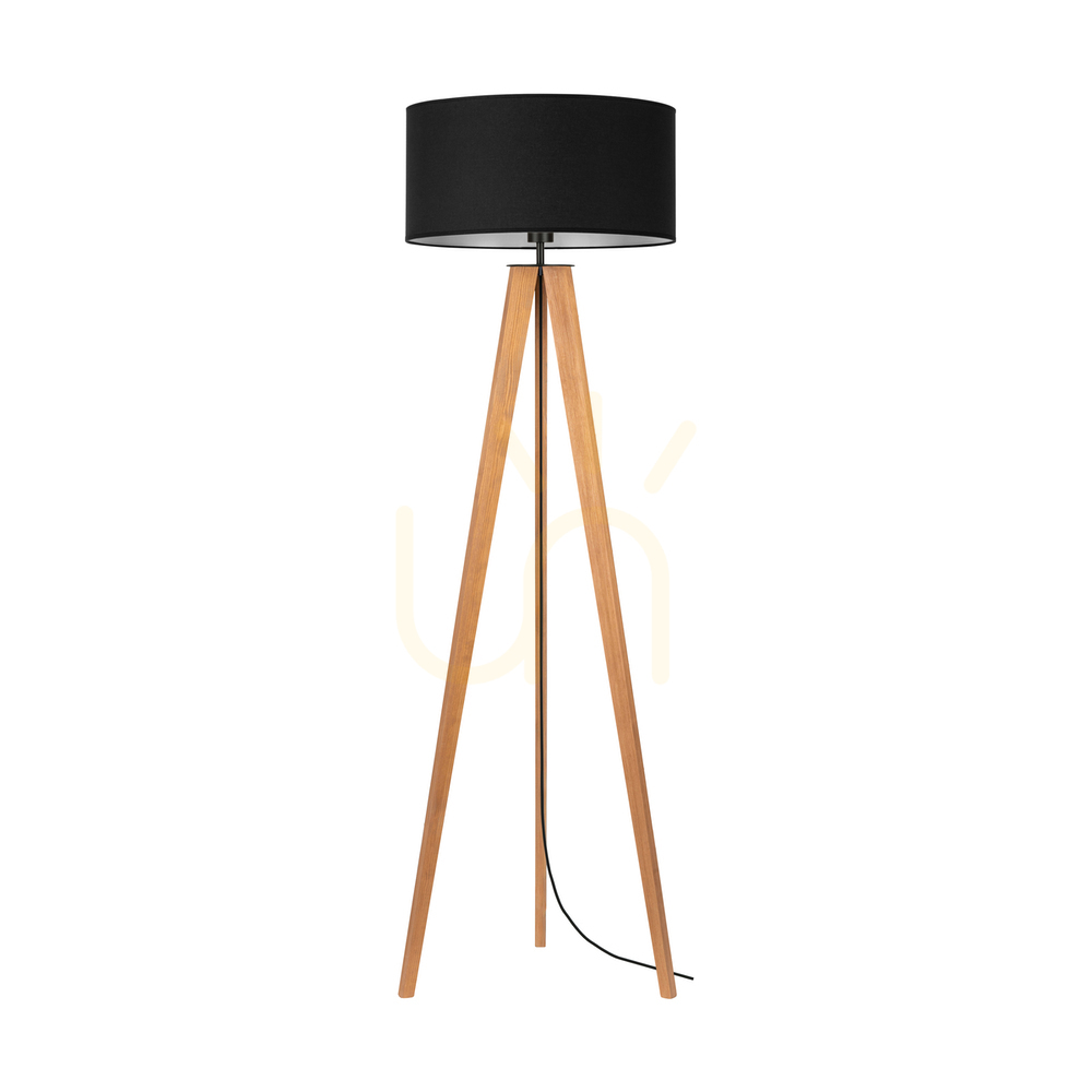 Check Solea Floor Lamp, Brown/Black, Black Lampshade, 1xE27, Ø50 cm Solea Floor Lamp, Brown/Black, Black Lampshade, 1xE27, Ø50 cm