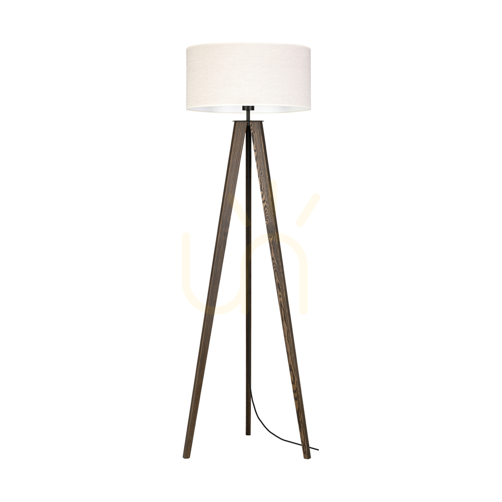 Check Solea Floor Lamp, Walnut/Black, Beige Lampshade, 1xE27, Ø50 cm Solea Floor Lamp, Walnut/Black, Beige Lampshade, 1xE27, Ø50 cm