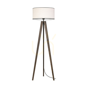 Solea Floor Lamp, Walnut/Black, Beige-Black Lampshade, 1xE27, Ø50 cm 0 Solea Floor Lamp, Walnut/Black, Beige-Black Lampshade, 1xE27, Ø50 cm small 0
