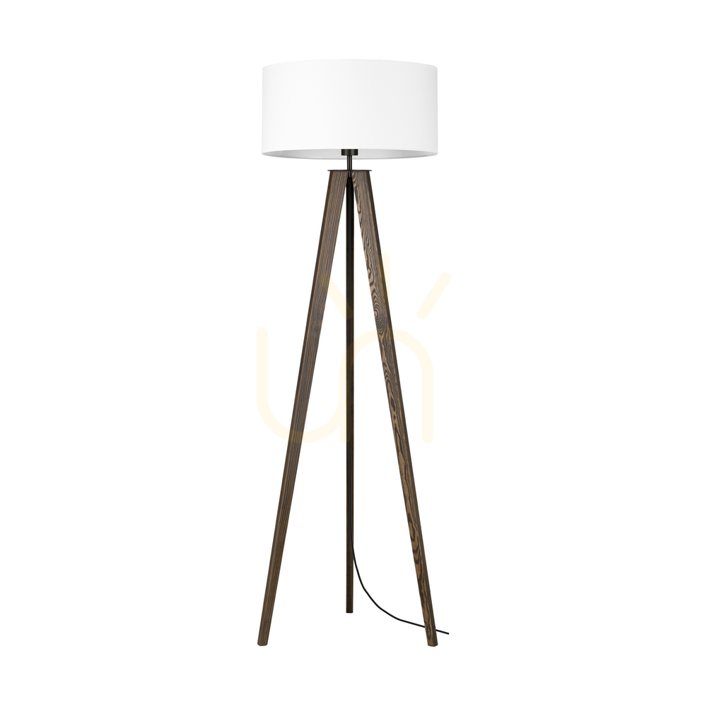 Check Solea Floor Lamp, Walnut/Black, White Shade, 1xE27, Ø50 cm Solea Floor Lamp, Walnut/Black, White Shade, 1xE27, Ø50 cm