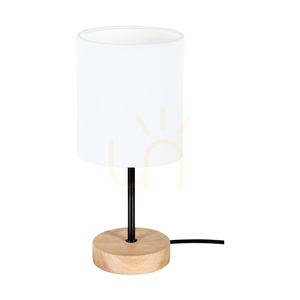 Dreva Table Lamp, Oiled Oak/Black, White Lampshade, 1xE27, Ø13 cm 0 Dreva Table Lamp, Oiled Oak/Black, White Lampshade, 1xE27, Ø13 cm small 0