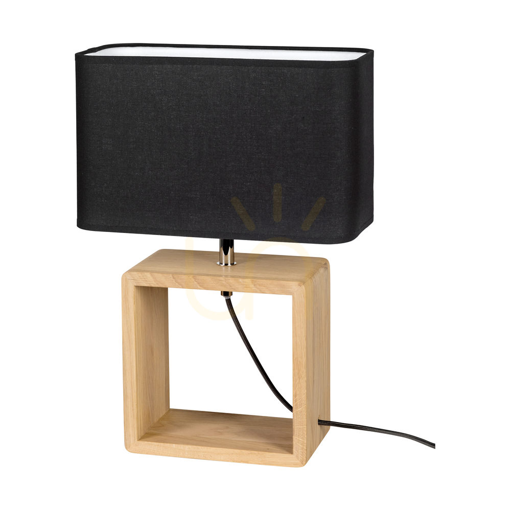 Check Silva Table Lamp, Oiled Oak/Chrome, Black Lampshade, 1xE27, 30 cm Silva Table Lamp, Oiled Oak/Chrome, Black Lampshade, 1xE27, 30 cm