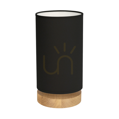 Check Nigella Table Lamp, Oiled Oak, Black Lampshade, 1xE27, Ø12 cm
